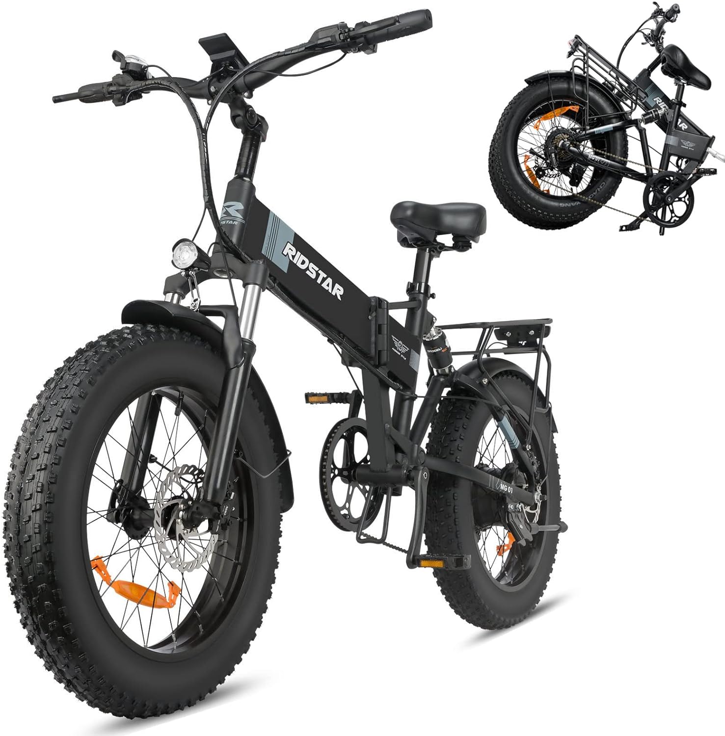 Ridstar H20 1000W Folding Fat Tire E-Bike