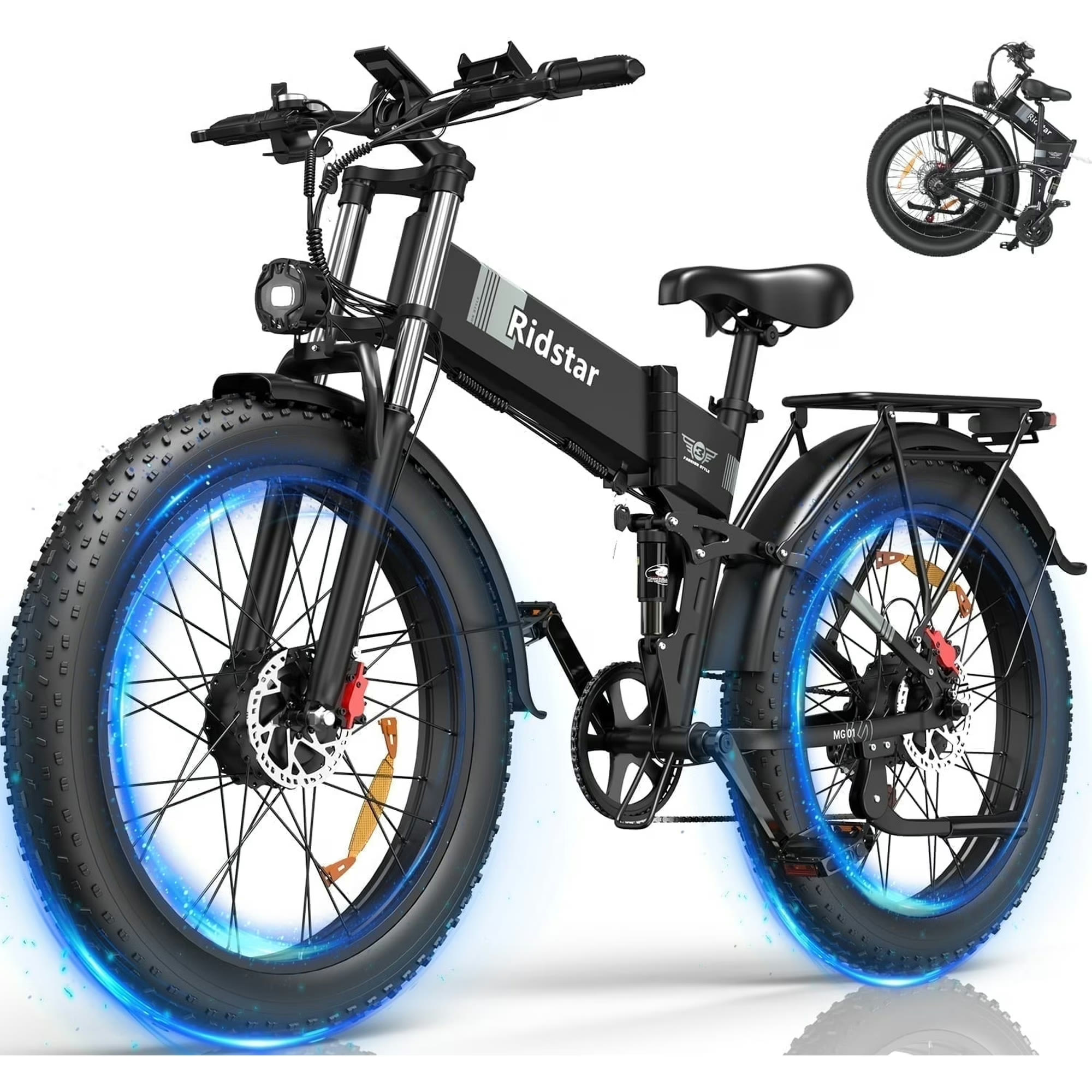 Ridstar H26 Pro 2000W Folding Fat Tire E-Bike