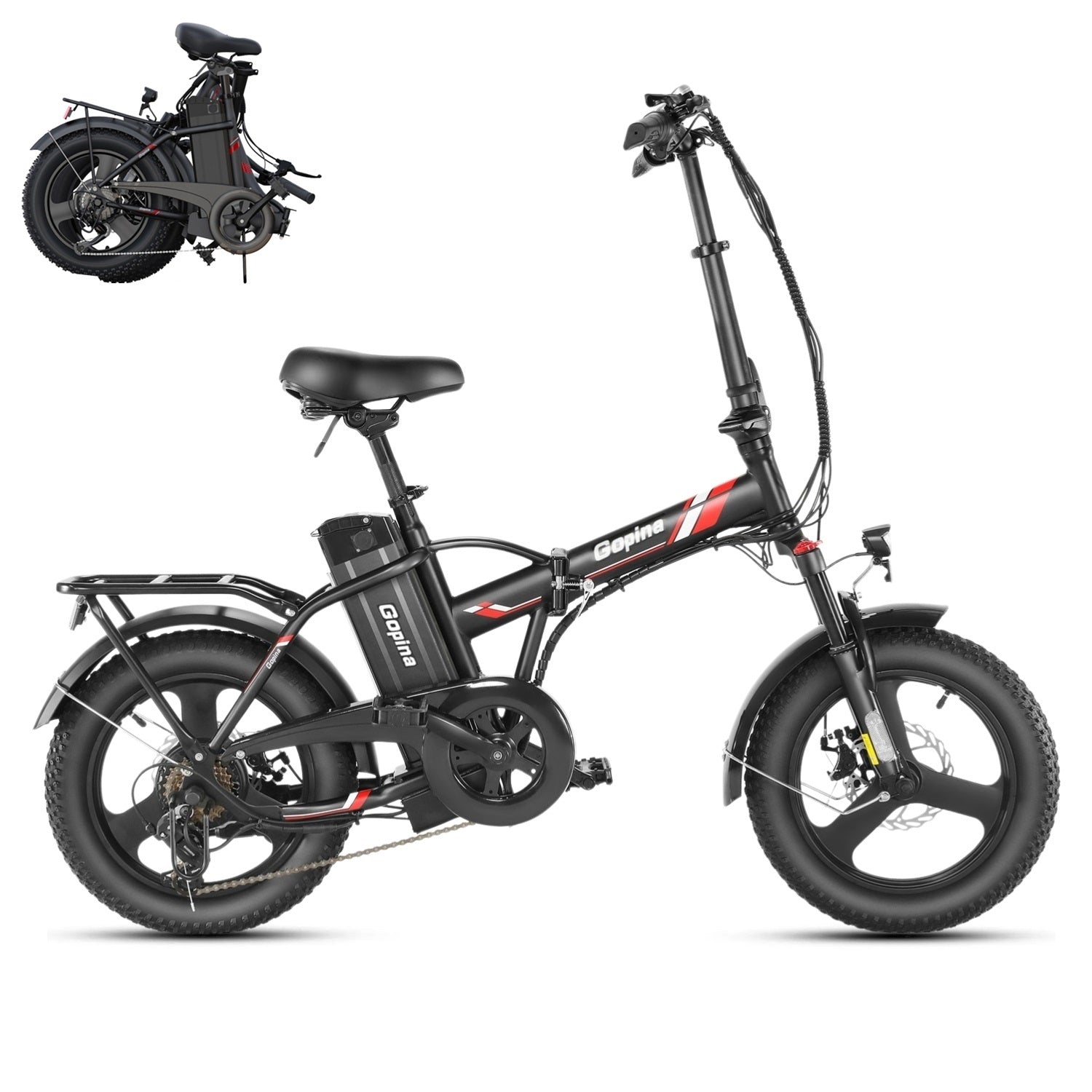 Vivi Gopina 350W Fat-Tire Folding Mini E-Bike